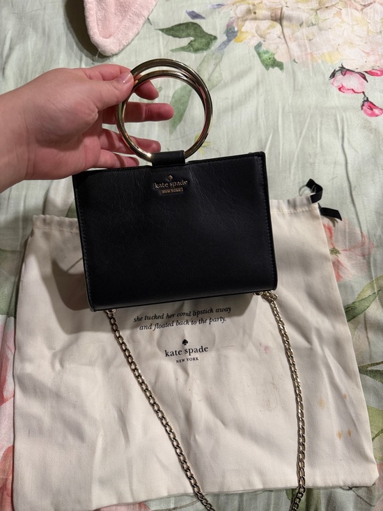 kate spade Handbags - kate spade Black Leather Mini Ring-Handle Crossbody